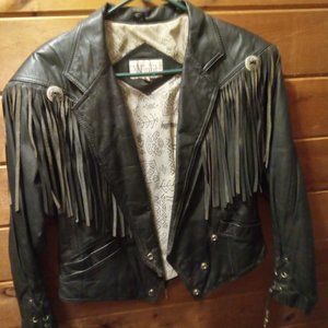 Vintage Winlet 1980's Genuine Leather Fringe Jacket